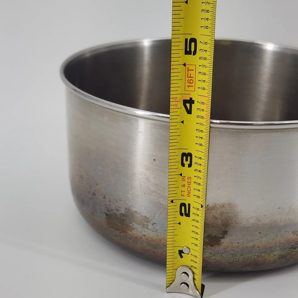 Revere Ware 2 Quart Saucepan Pot Stainless Steel Black Handle 91C Clinton IL USA